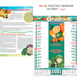Calendario Frutta e Verdura figurativo, Art. 55 grafica testata personalizzabile