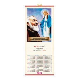 Calendario San Pio in bambù figurativo, Art. 61 personalizzabile