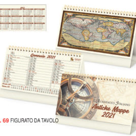 Calendario Antiche Mappe da tavolo, Art.69 grafica personalizzabile