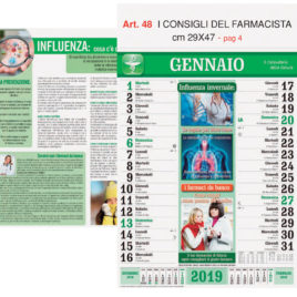 Calendario Farmacia, i consigli, Art. 48 grafica testata personalizzabile