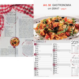 Calendario Gastronimia figurativo, Art. 50 grafica testata personalizzabile