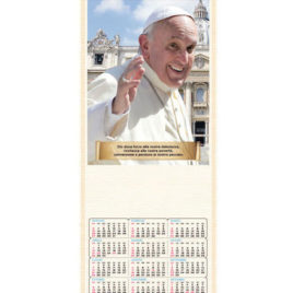 Calendario Papa Francesco in bambù figurativo, Art. 60 personalizzabile