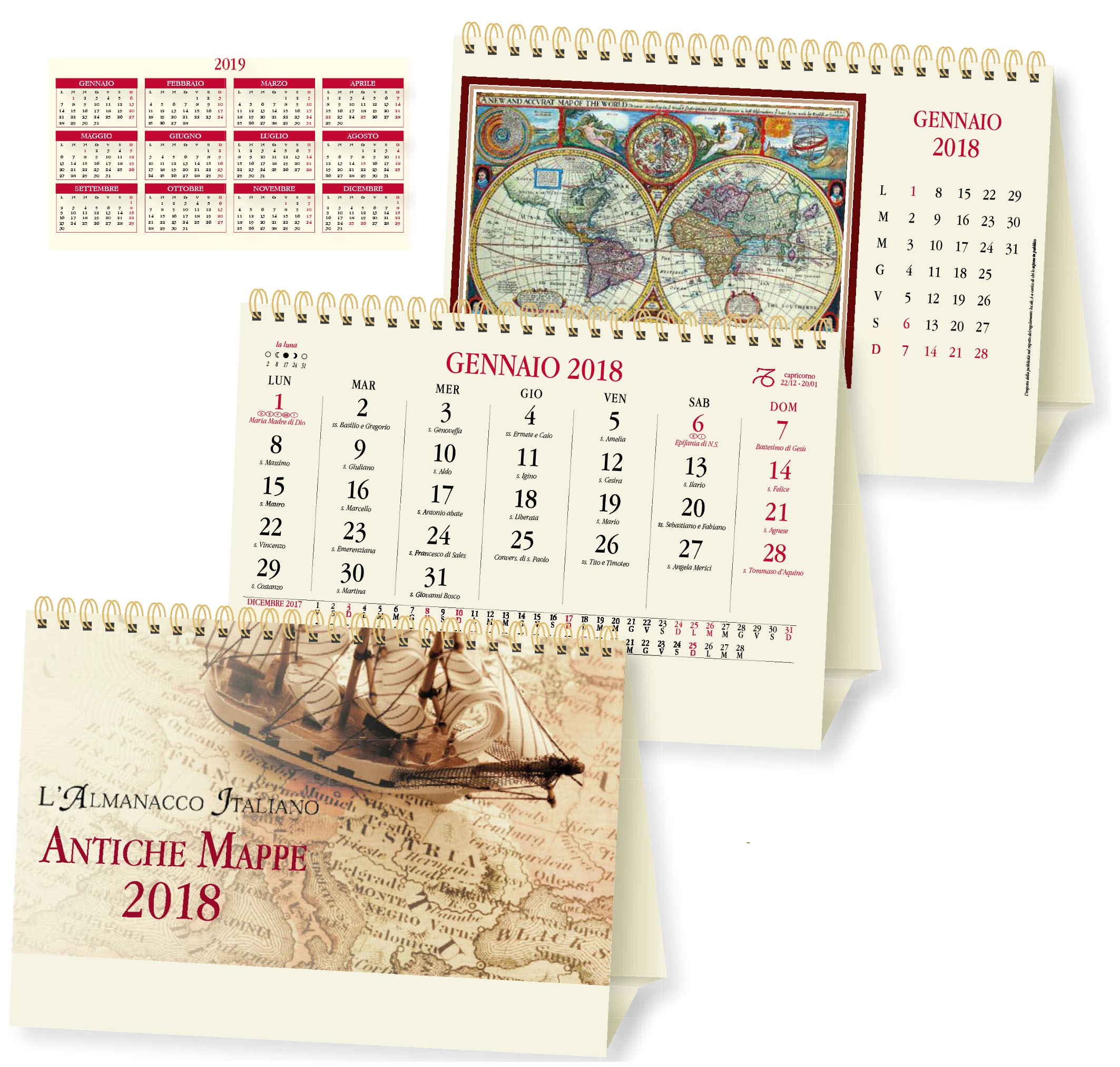 Calendario Antiche Mappe da tavolo