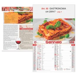 Calendario Gastronimia figurativo, Art. 50 grafica testata personalizzabile