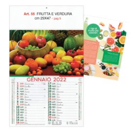 Calendario Frutta e Verdura figurativo, Art. 55 grafica testata personalizzabile