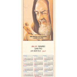 Calendario San Pio in bambù figurativo, Art. 61 personalizzabile
