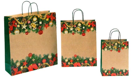 Sacchetto shopper carta Sealing Avana stampato a fantasia, Art. SRCO con stampa logo