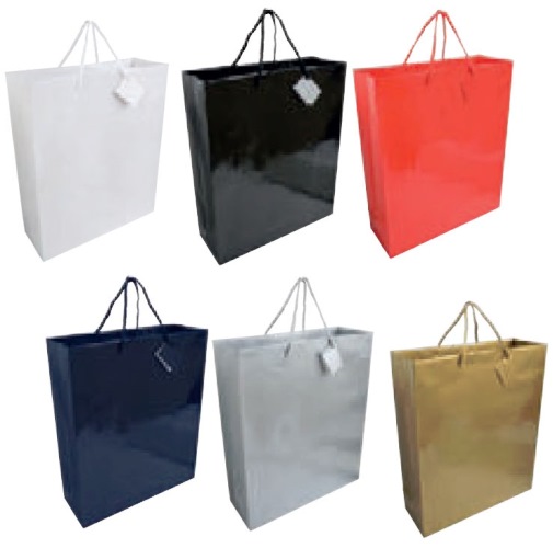 Sacchetto shopper carta Kraft a fondo pieno, Art. KBCMC con stampa logo