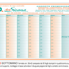 Sottomano settimanale cm. 20×30, Art. 80