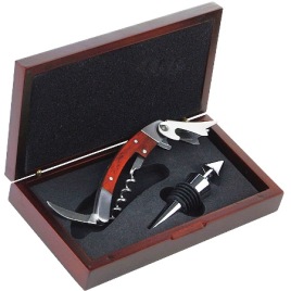 Set Vino 2 pezzi in scatola di legno, Art. 654 con stampa del tuo logo