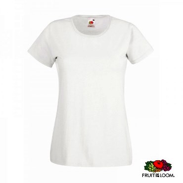 Maglietta Fruit of the Loom Valueweight Bianco Donna Art. 261FB con la stampa del tuo logo