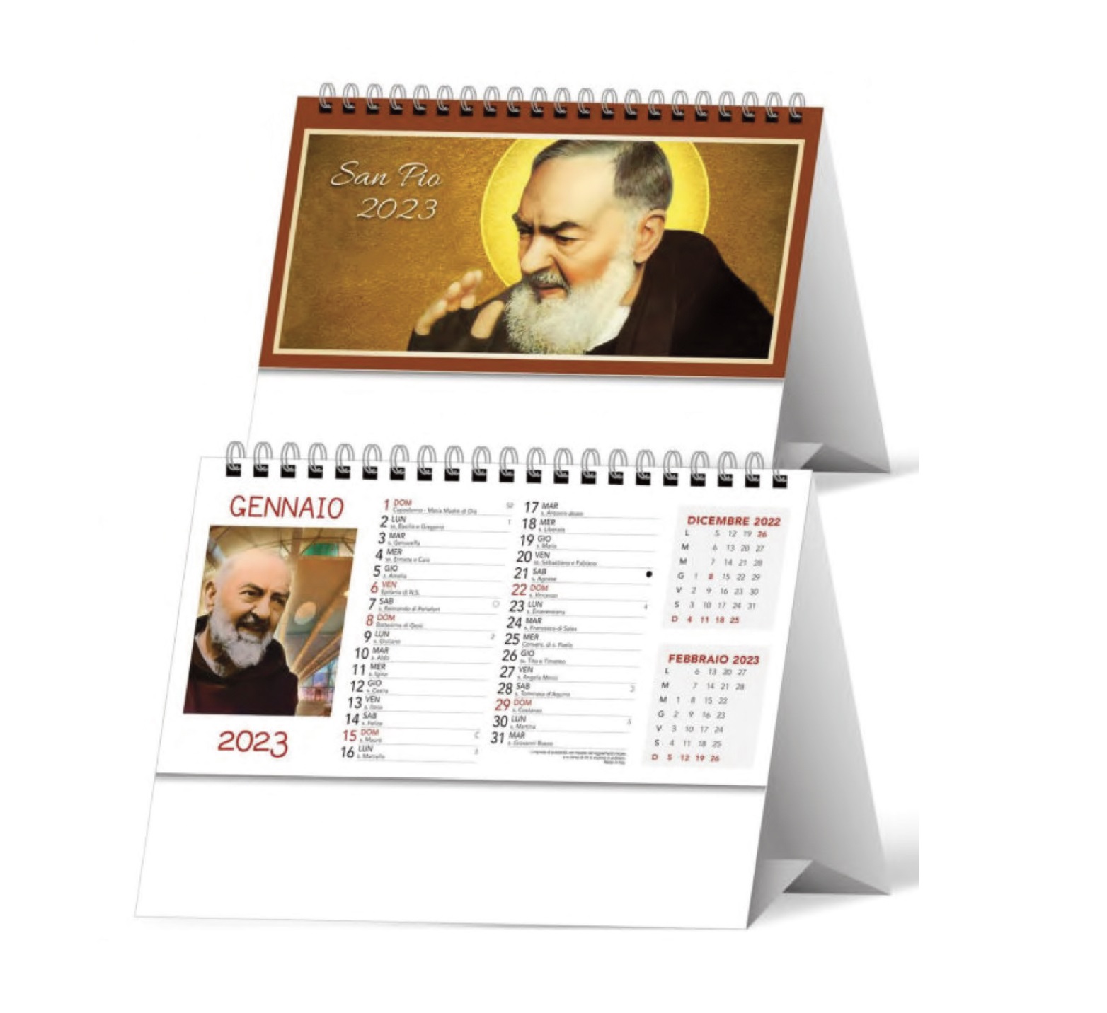 Calendario San Pio da tavolo, Art.64 grafica personalizzabile