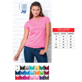 Maglietta JHK Donna Colorata Art. 259J con la stampa del tuo logo