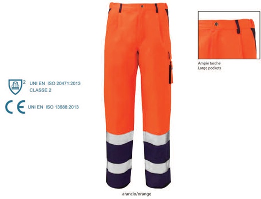 Pantalone bicolore alta visibilità art. lv35 con la stampa del tuo logo.