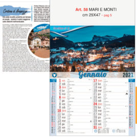 Calendario Mari e Monti 12 fogli figurativo, Art. 58 grafica testata personalizzabile