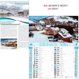 Calendario Mari e Monti 12 fogli figurativo, Art. 58 grafica testata personalizzabile