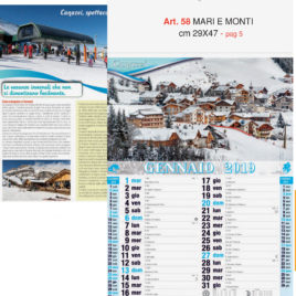 Calendario Mari e Monti 12 fogli figurativo, Art. 58 grafica testata personalizzabile