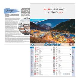 Calendario Mari e Monti 12 fogli figurativo, Art. 58 grafica testata personalizzabile