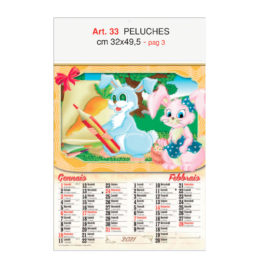 Calendario Peluches 6 fogli, Art. 33 personalizzabile