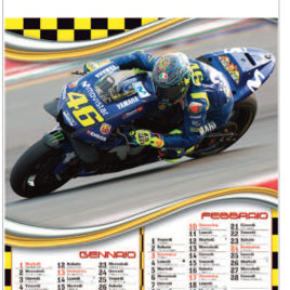 Calendario Moto GP, figurato 6 fogli, Art. 06 grafica testata personalizzabile