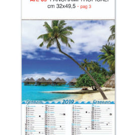 Calendario Paesaggi tropicali, figurato 6 fogli, Art. 09 grafica testata personalizzabile