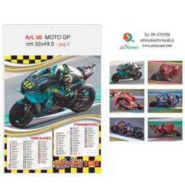 Calendario Moto GP, figurato 6 fogli, Art. 06 grafica testata personalizzabile