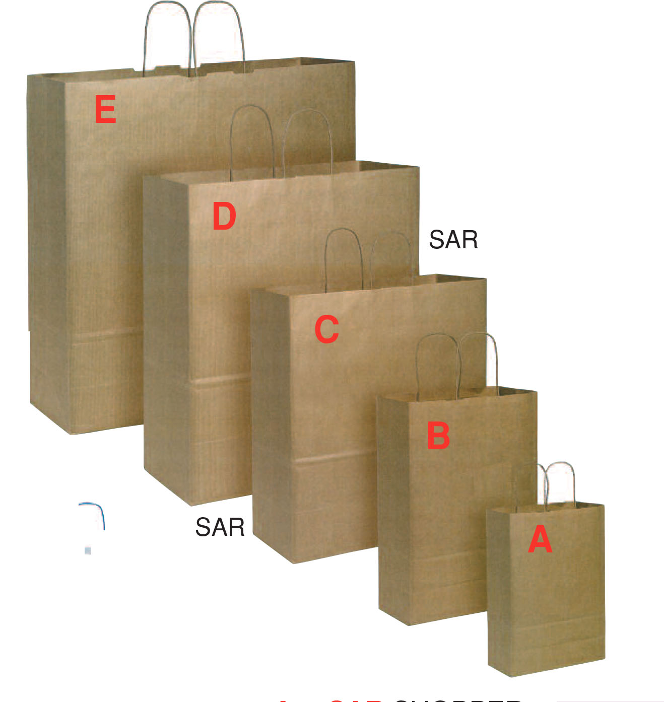 Sacchetto shopper sealing avana con manico ritorto, Art. SAR con stampa logo