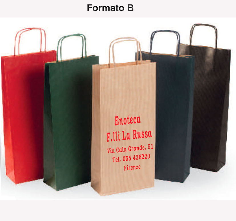 Sacchetto shopper portabottiglie colorato, Art. SCPBC con stampa logo