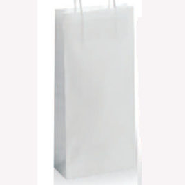 Sacchetto shopper portabottiglie bianco, Art. KBPB con stampa logo