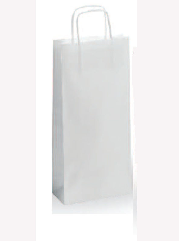 Sacchetto shopper portabottiglie bianco, Art. KBPB con stampa logo