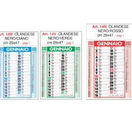 Calendario olandese Art. 14, testata personalizzata