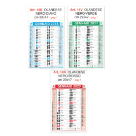 Calendario olandese Art. 14, testata personalizzata