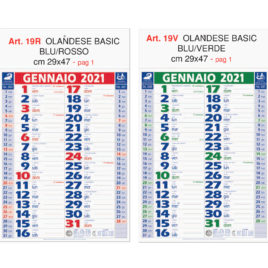 Calendario basic Art. 19, testata personalizzata