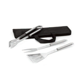 Set Barbeque 3 pezzi in acciaio inox, Art. 649 con stampa del tuo logo