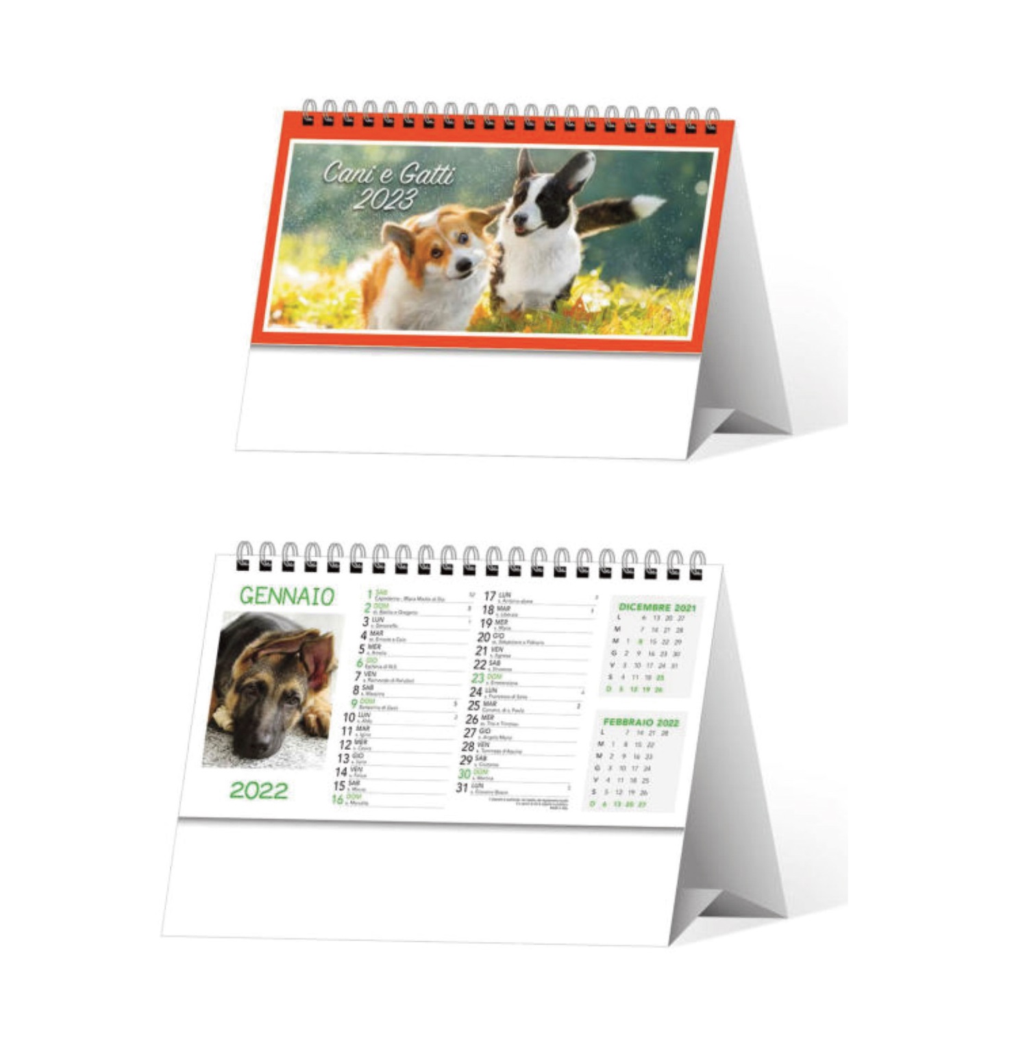 Calendario Cani e Gatti da tavolo, Art.72 grafica personalizzabile
