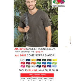 Maglietta Fruit of the loom art. 801 con la stampa del tuo logo