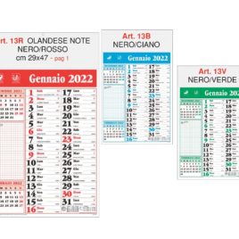 Calendario note Art. 13, testata personalizzata