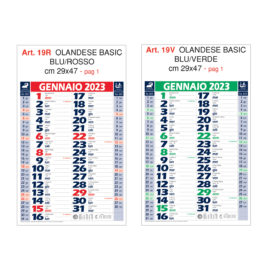 Calendario basic Art. 19, testata personalizzata