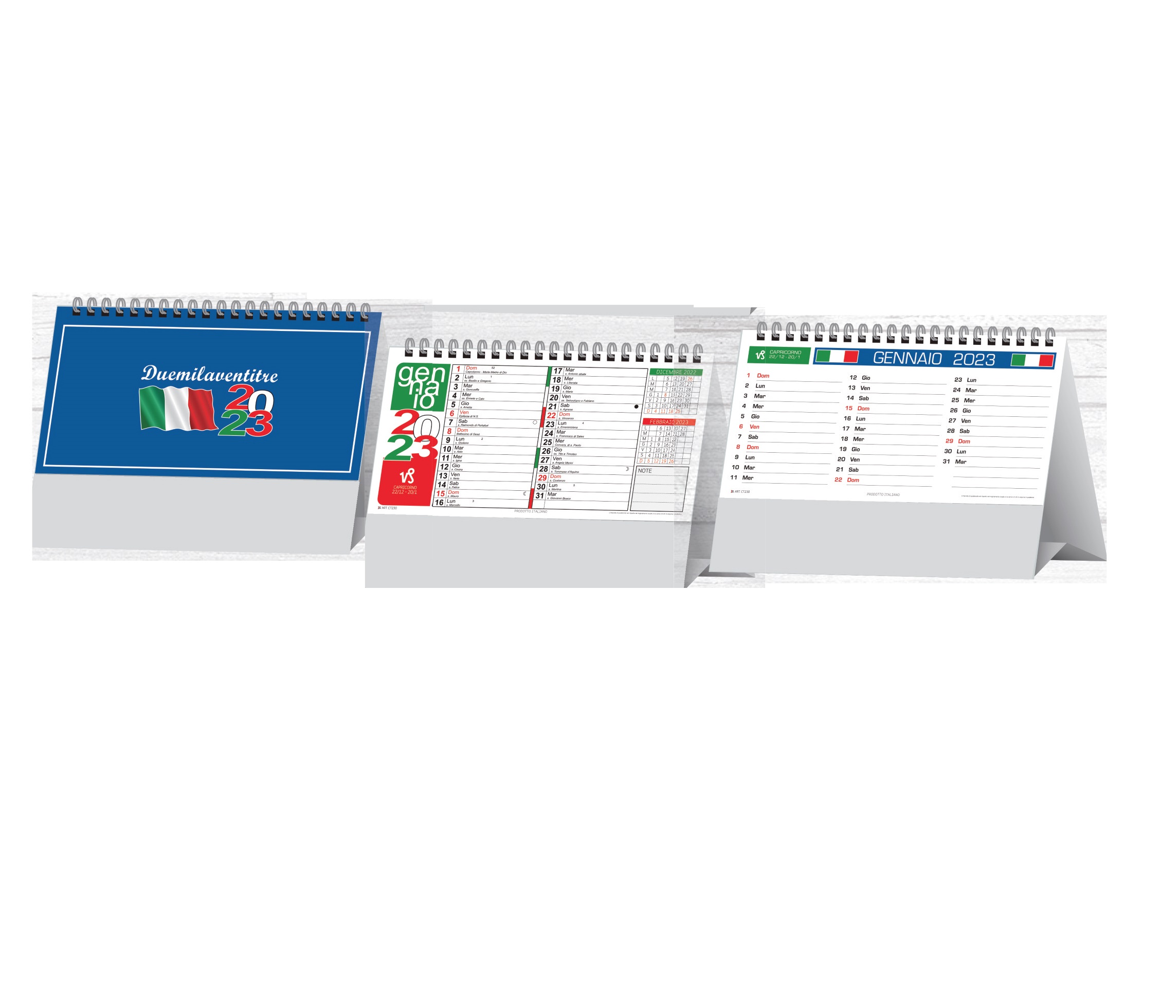 Calendario Olandese Tricolore da tavolo, Art.68 grafica personalizzabile